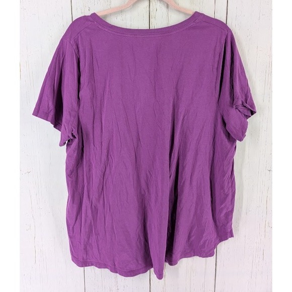 Ava‎ Plus Size 2X Womens Purple Short Sleeve Casual Top - Picture 8 of 8